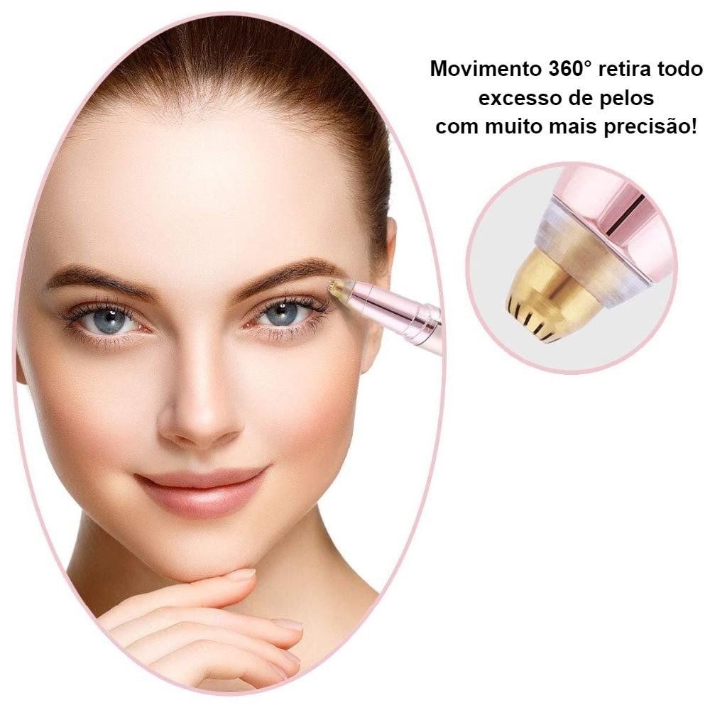 Aparador de sobrancelha elétrico, mini depilador de sobrancelha sem dor removedor de pelos faciais portátil para maquiagem feminina