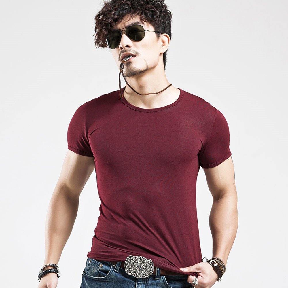 Camiseta MasculinaDecote Em V Elástica