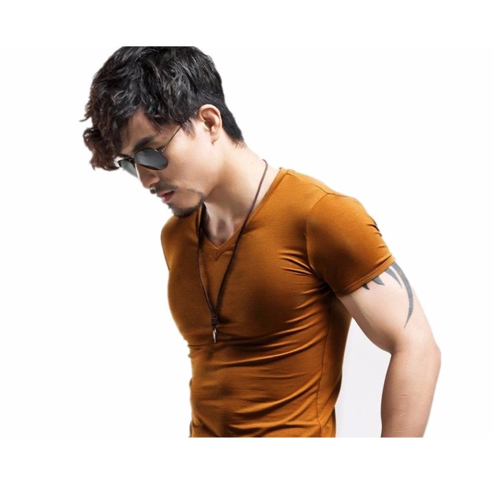 Camiseta MasculinaDecote Em V Elástica