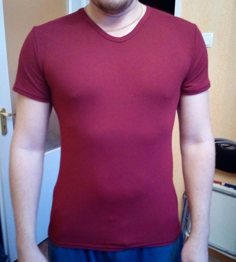 Camiseta MasculinaDecote Em V Elástica