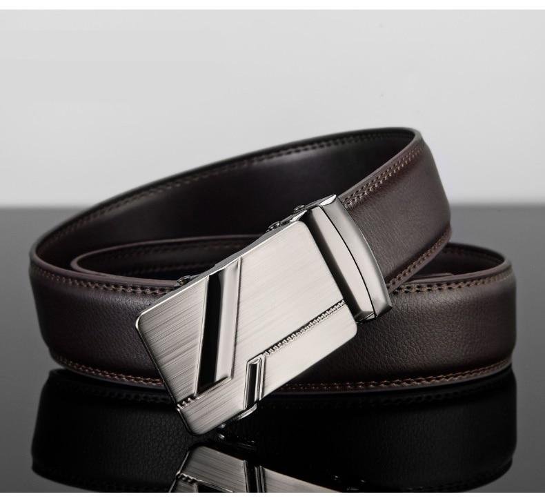 Homens cinto de couro de metal fivela automática marca de alta qualidade cintos de luxo para homens negócios de trabalho famoso cowskin preto pu strap